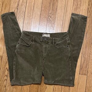 Free People Olive Corduroy Pants